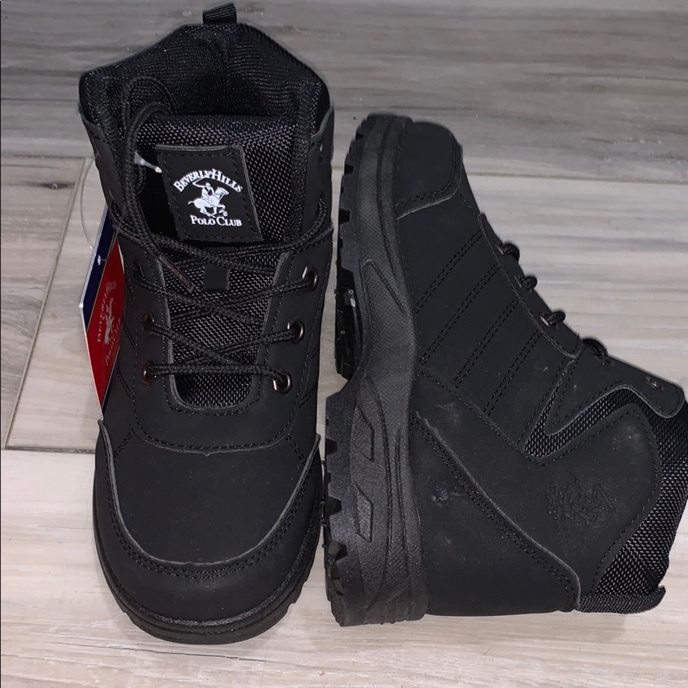 3️⃣ Kids sz 2 Beverly Hills Polo Club Black High-Top Boots NWT